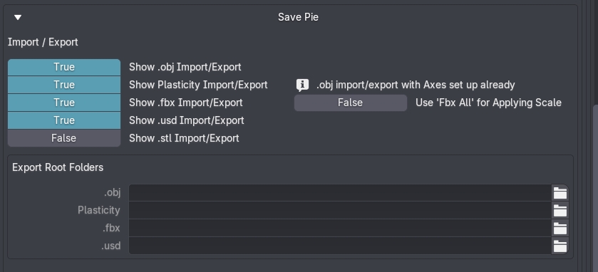 SavePieExportFolders